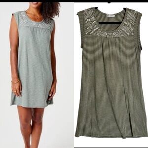 Carve Designs Courtney Dress Moss Bayside stripe sz Medium